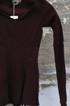 Marc Le Bihan 26909 V-neck tight stretch top 10 meters silk shrink MLB-26909-AUBERGINE 26909-E21